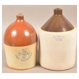 2 Two-Tone Glazed Stoneware Jugs.