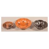 Three Antique Glazed  Redware Turks Molds.