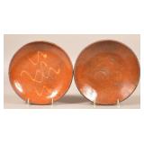 Two 19th Century Glazed Redware Plates.