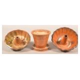 Three Pieces of 19th Century Glazed Redware.