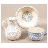 Three Pieces of Sponge Decorated Stoneware.