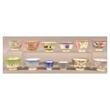 12 Various Pattern Spatterware China Cups.