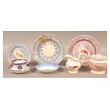 Seven Pieces of Various Spatterware China.