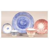 Blue and Red Spatterware China.