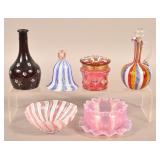 Six Various Pieces of Victorian Art Glass.
