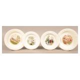 Four Transfer Decorated China Alphabet Plates.