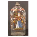 Stiegel Type Enamel Decorated Glass Cologne Bottle