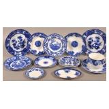 Lot of Various Pattern Antique Flow Blue China.