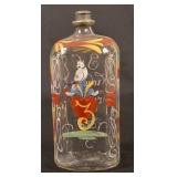 Stiegel Type Enamel Decorated Glass Cologne Bottle
