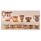 Eleven Various Pieces of Copper Lustre China.