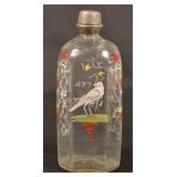Stiegel Type Enamel Decorated Glass Cologne Bottle