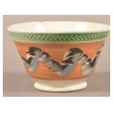 Earthworm Mocha Decorated China Bowl.