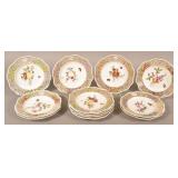 Twelve Dresden Type Hand Painted Porcelain Plates.