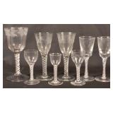 Nine Various Cotton Airtwist Stemware Pieces.