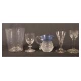 Five Pieces of Early Blown and Stiegel Type Glass.