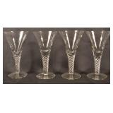 Set of Four Pieces of Airtwist Stemware.