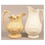 Antique Salt Glazed and Parian Pitchers.