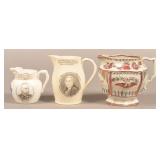 Three Various China Pitchers.