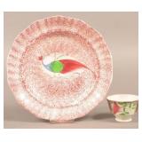 Two Pieces of Spatterware China.