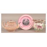 Three Pieces of Pink Lustre China.
