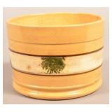 Yellowware Butter Tub with Mocha Seaweed Decoratio