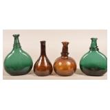Four Antique Blown Glass Bottles.