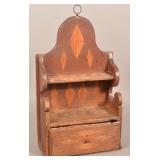 19th Century Softwood Hanging Shelf.