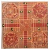 Antique Paint Decorated Game Board.