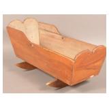 Antique PA Grain Painted Softwood Cradle.