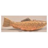Vintage Speckled Brown Trout Fish Decoy.