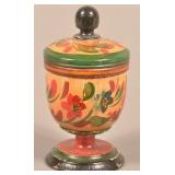 Covered Lehnware Footed Saffron Cup.