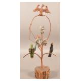 Strawser Carved and Painted Wood  Folk Art Bird Tr