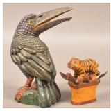 Two T. Head Contemporary Folk Art Carvings.