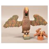 Two Contemporary Folk Art Schimmel Type Carvings.