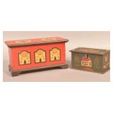Two Carlisle, PA Contemporary Folk Art Boxes.
