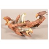 Vintage Folk Art Birds of Prey Carving. Unsigned.