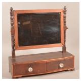 19th Century Mahogany Bow-Front Shaving Mirror.