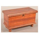 Feather Paint Decorated Miniature Blanket Chest.