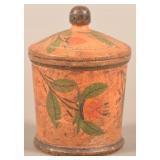 Joseph Lehnware Turned and Painted Saffron Caniste