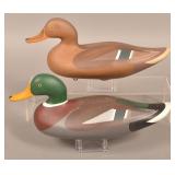 Unsigned Mallard Drake and Hen Decoys.