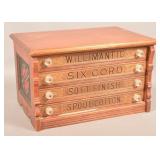 Victorian Willimantic Four Drawer Spool Cabinet.