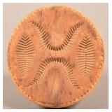 Antique Single Piece Stylized Tulip Wood Butter Pr