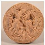 Antique Single Piece Turned Maple Eagle Butter Pri