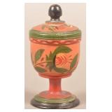 Turned and Painted Poplar Covered Saffron Cup.