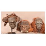 Three Antique/Vintage African Wood Tribal Masks.