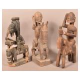 3 Antique/Vintage African Tribal Figures on Horseb