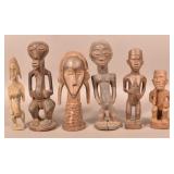Six Antique/Vintage African  Wood Tribal Figures.