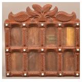 Antique Tramp Art Picture Frame.