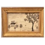 Small 19th Century Landscape Watercolor Drawing.