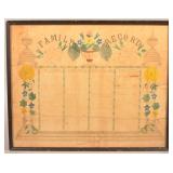 New England 19th Century Family Record.